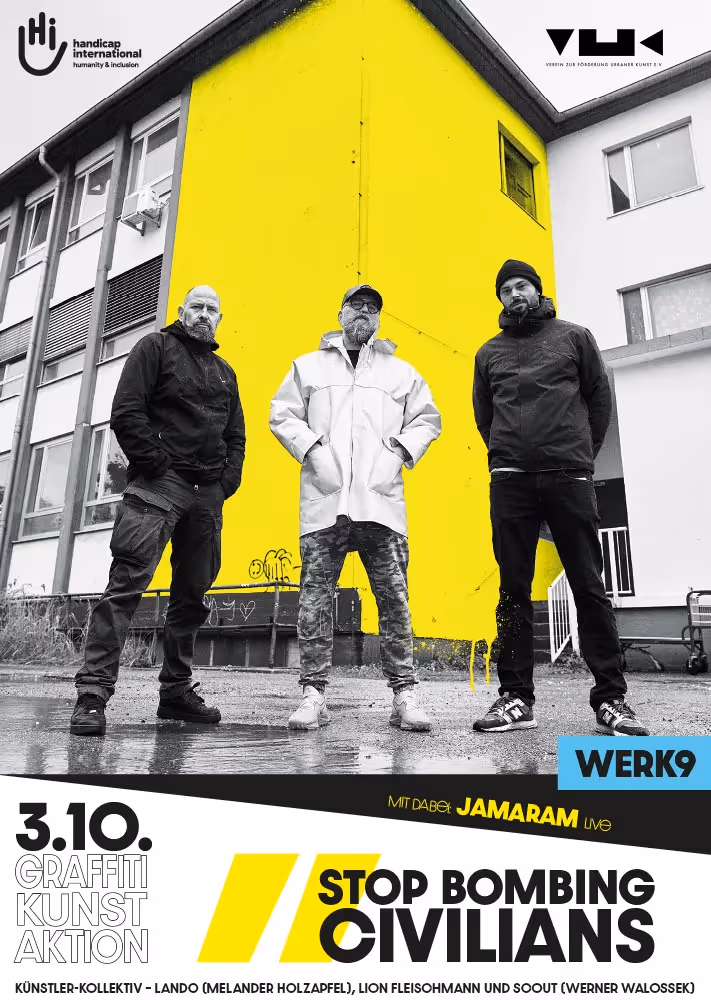 Graffiti contre les bombardements de zones résidentielles | Werksviertel-Mitte Munich